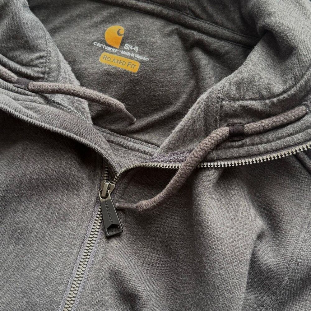 Carhartt Relaxed Fit Lined Full Zip Charcoal Gray Hi Lo Hoodie - Women’s US S (4 - Picture 9 of 12